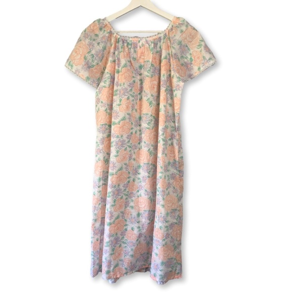 Carriage Court Vintage Floral Lace Nightgown and Coat Set Small - Picture 3 of 14